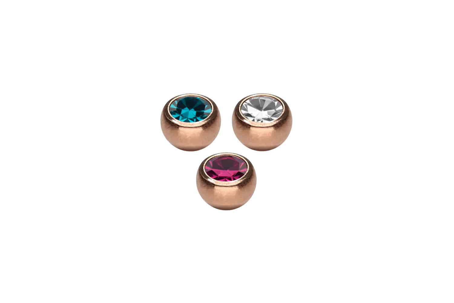 SET Chirurgenstahl Schraubkugel KRISTALL von Piercingline